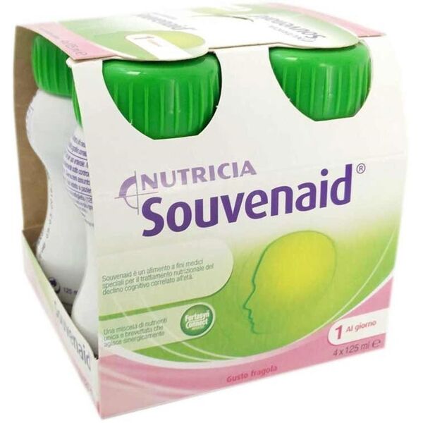 nutricia souvenaid alimento dietetico fini speciali gusto fragola 4x125 ml