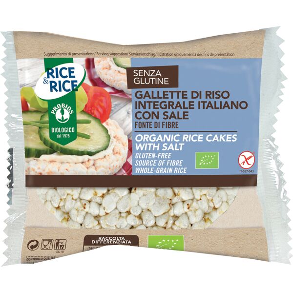 probios rice&rice gallette di riso con sale duopack 13 g senza lievito