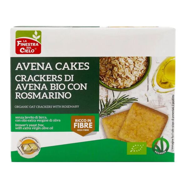 la finestra sul cielo fsc avenacakes crackers di avena con rosmarino bio vegan senza lievito di birra con olio extravergine di oliva 250 g