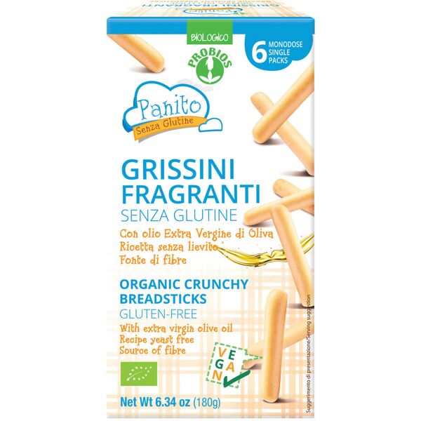 probios vari panito grissini fragranti senza glutine 180 g