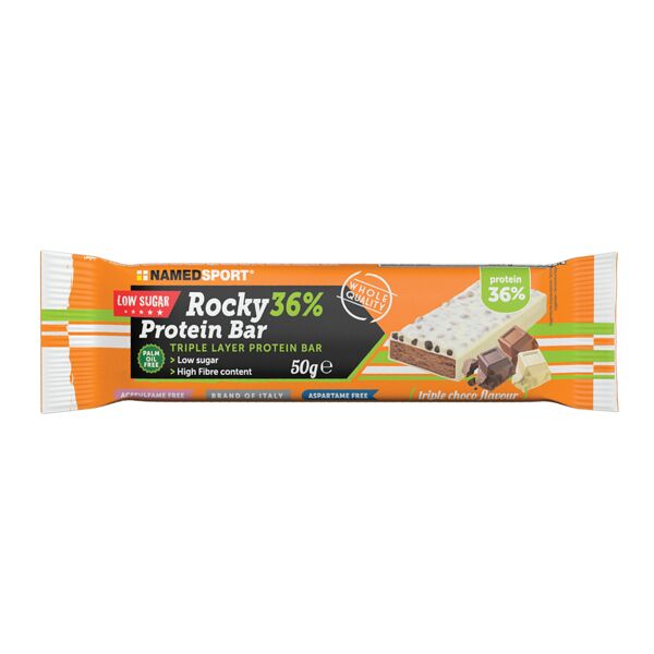 named rocky 36% protein bar triple choco barretta 50 g