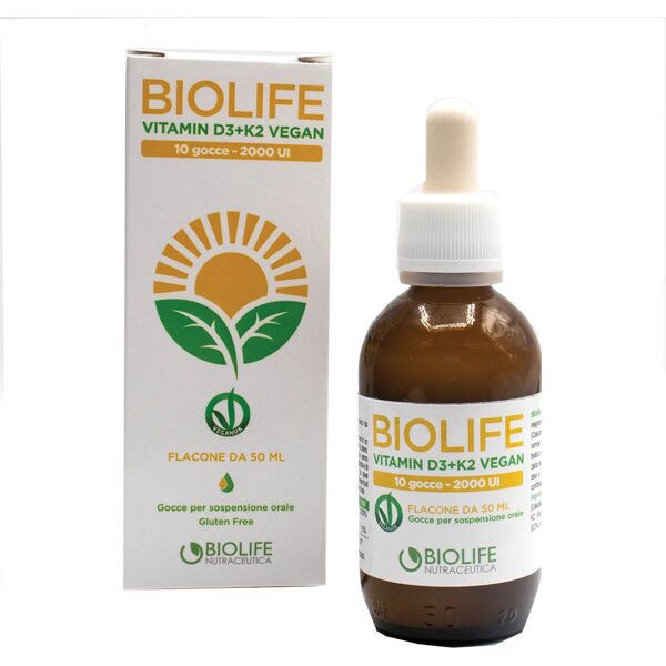 nutraceutica biolife srl biolife vitamin d3+k2 vegan gocce 50 ml