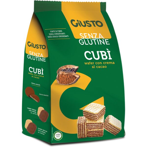 giusto senza glutine cubi' wafer cacao 250 g