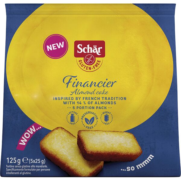 schar financier merendina 4 pezzi da 31,25 g