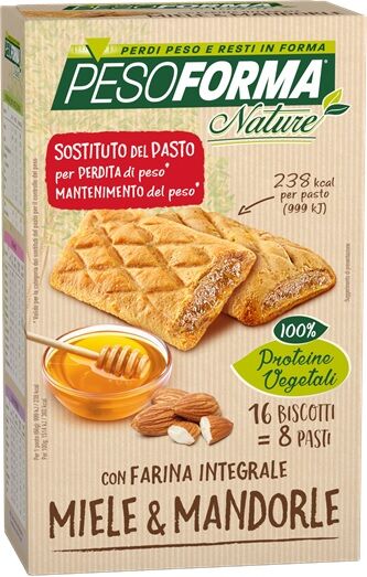 pesoforma biscotto integr miele mandorle 16 pezzi 33 g