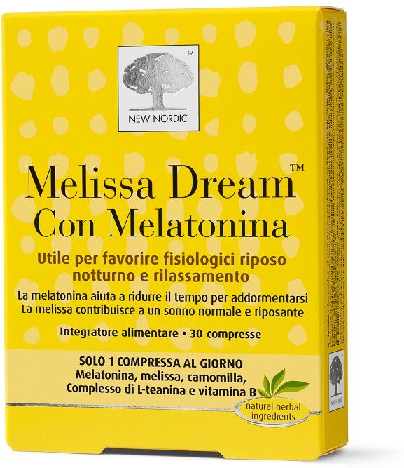 new nordic melissa dream con melatonina 30 compresse