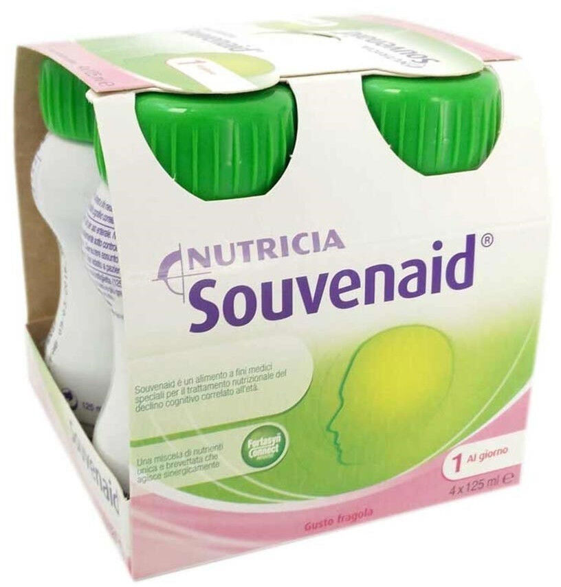 nutricia Souvenaid Alimento Dietetico Fini Speciali Gusto Fragola 4x125 ml