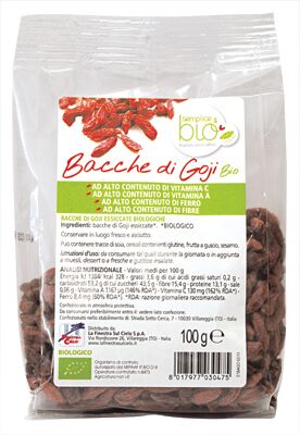 LA FINESTRA SUL CIELO Fsc semplice&bio bacche di goji bio ad alto contenuto di fibra 100 g