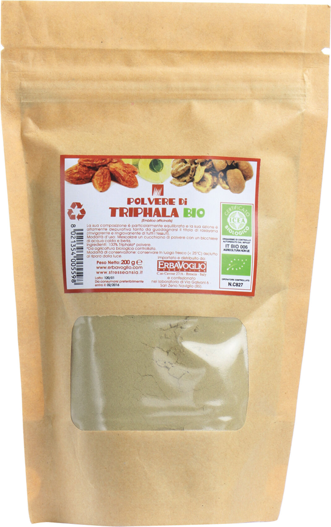 erbavoglio Triphala polvere bio 200g