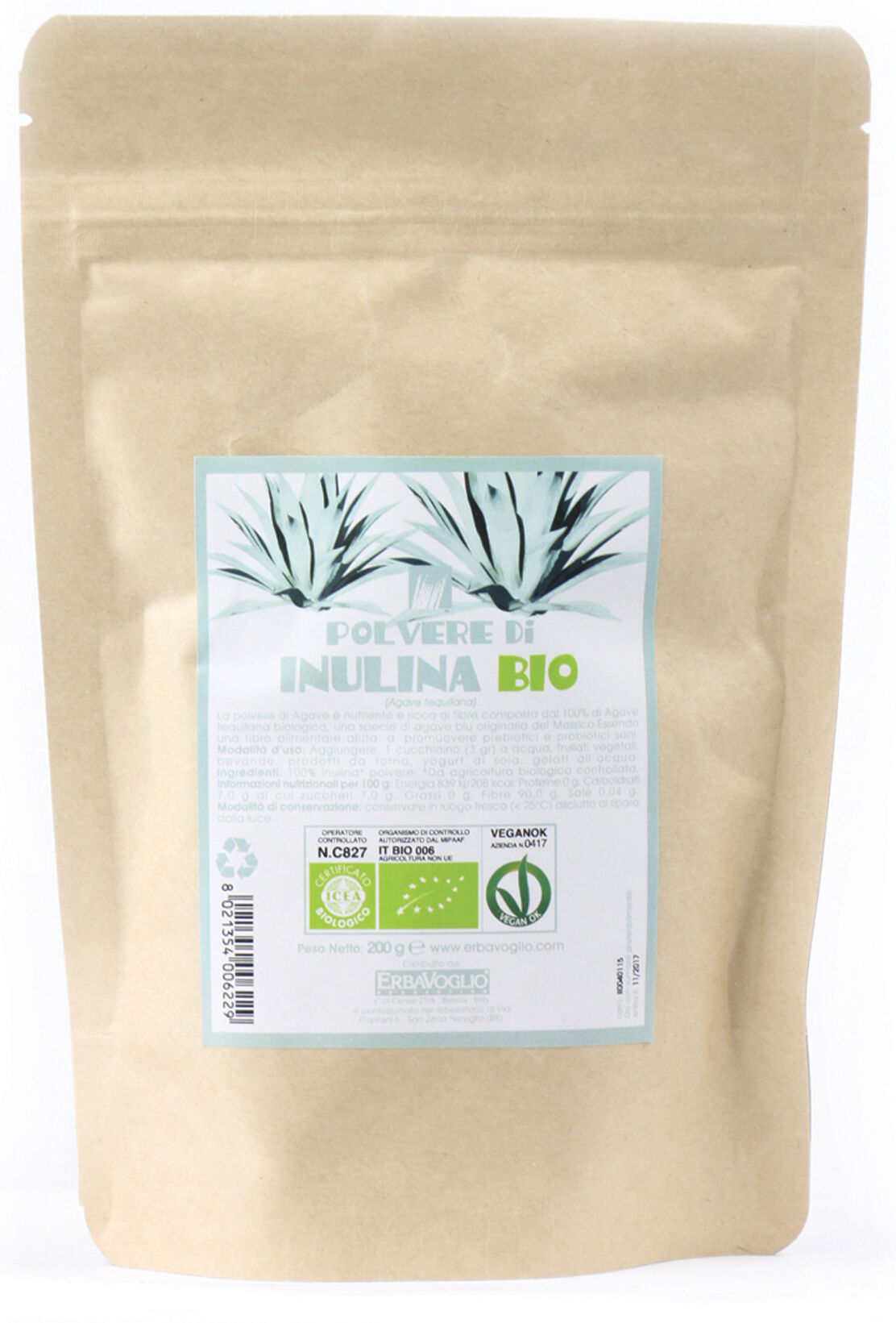 erbavoglio Inulina da agave bio 200 g