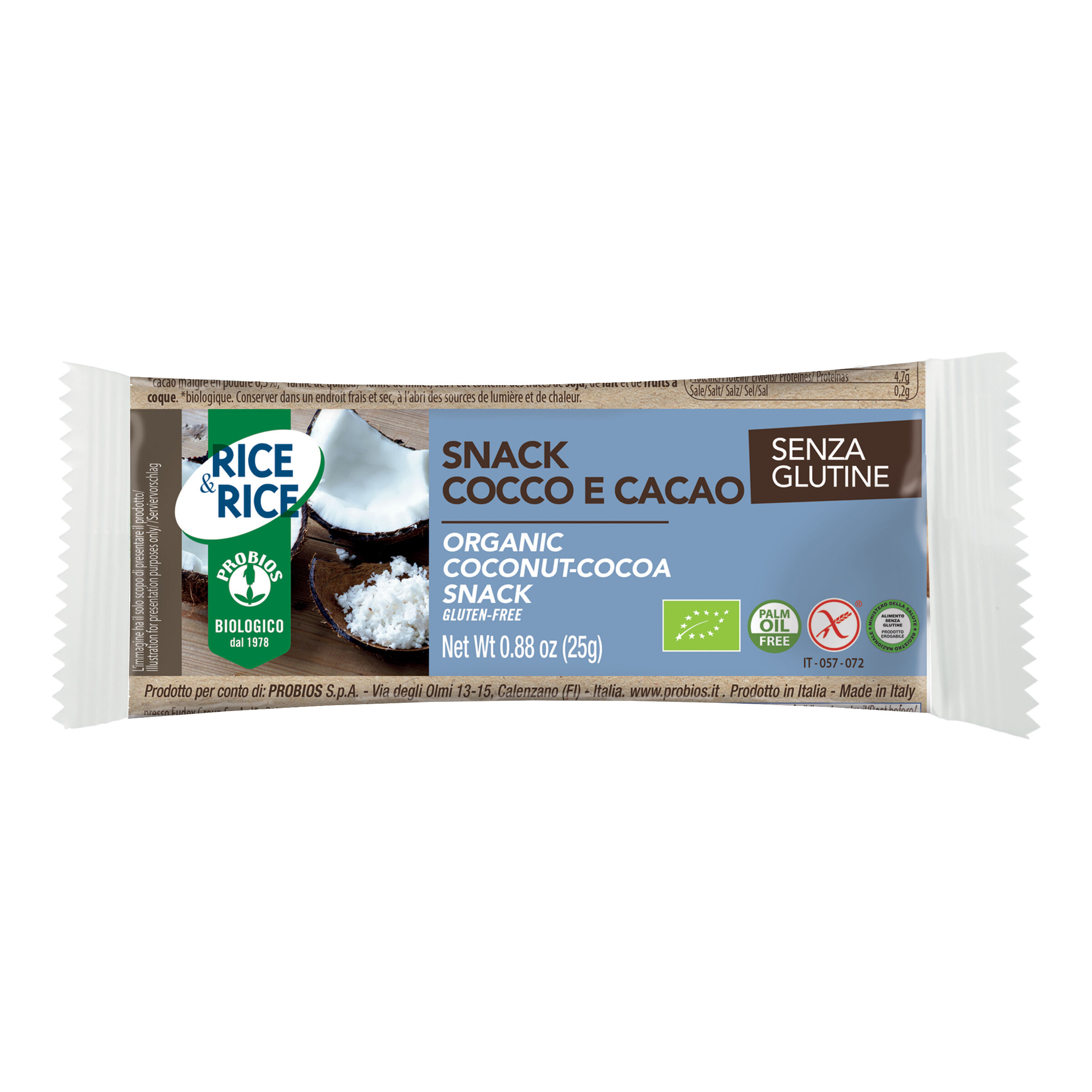 PROBIOS Rice&rice snack cocco cacao 25 g