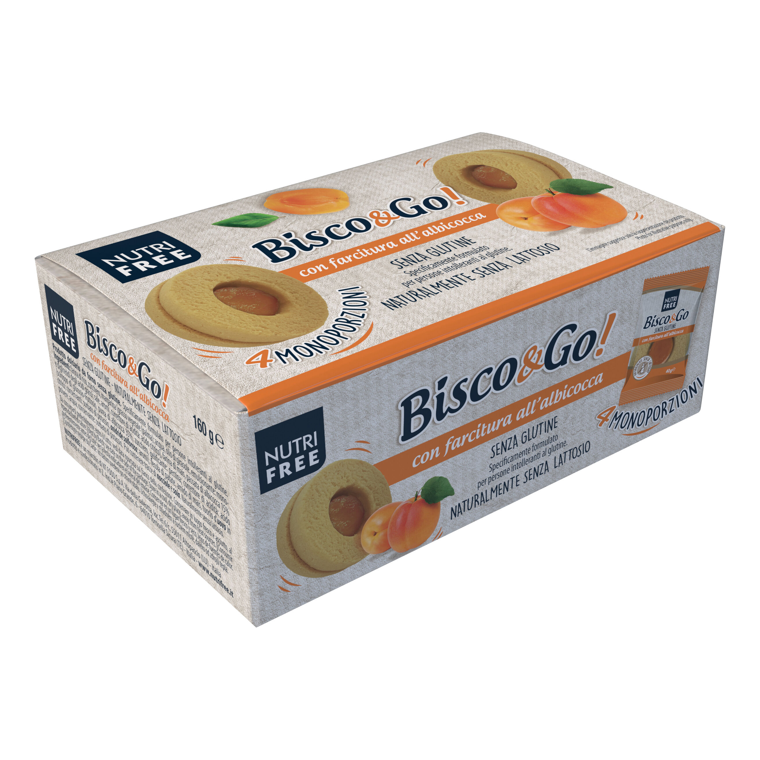 NUTRIFREE bisco&go con farcitura all'albicocca 4x40 g