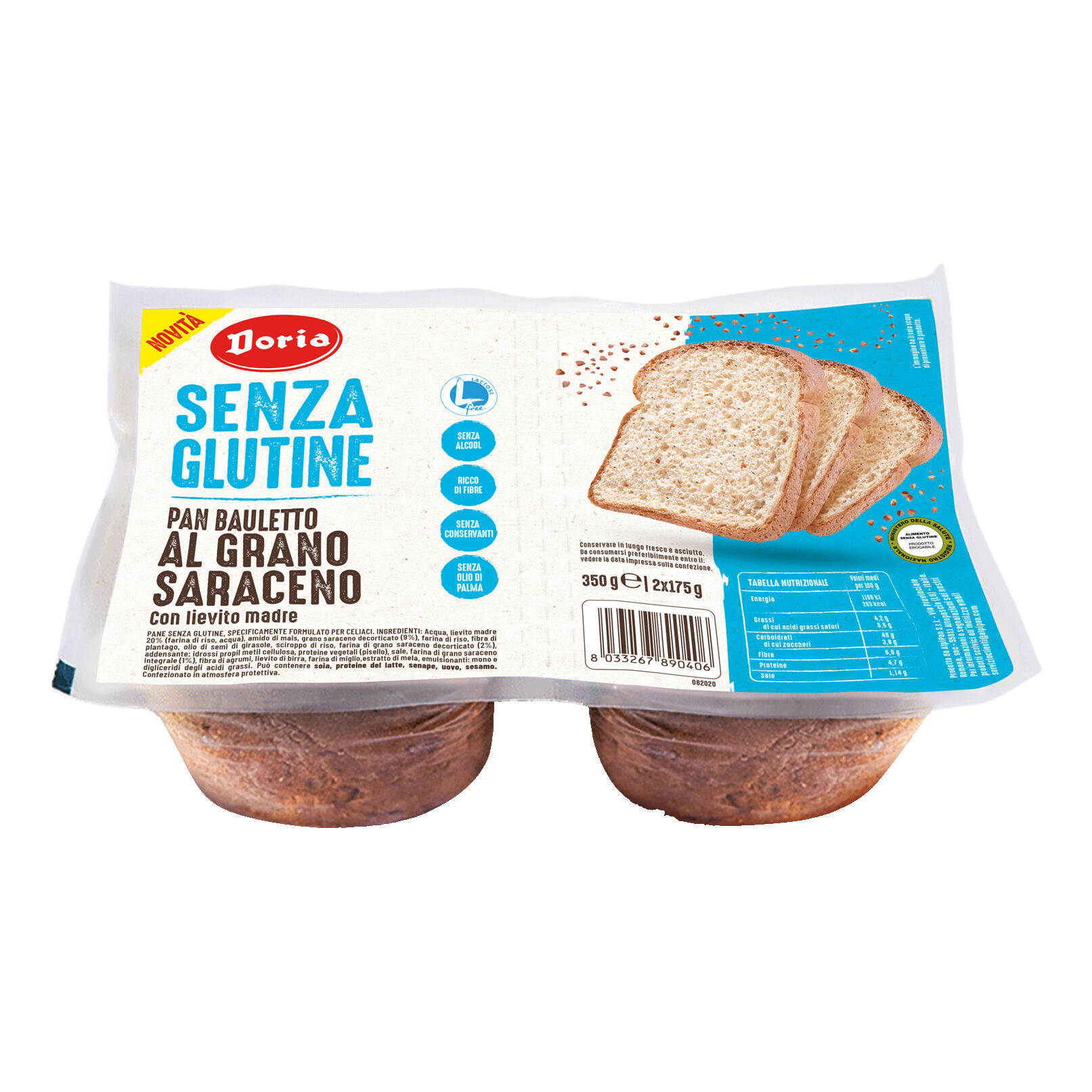 doria pan bauletto grano saraceno 2x175 g