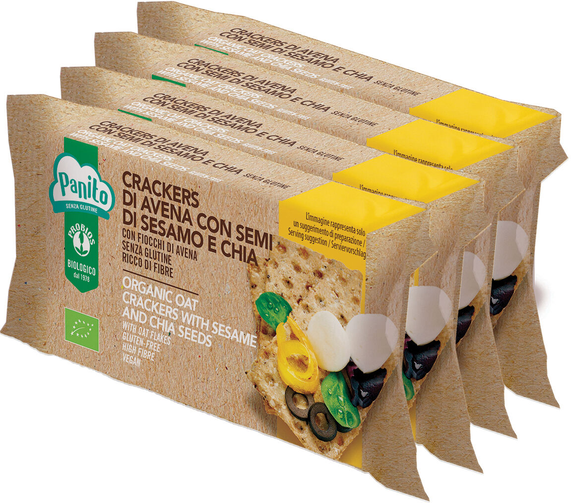 PROBIOS Panito crackers di avena con semi di sesamo e chia bio 4 pezzi da 35 g