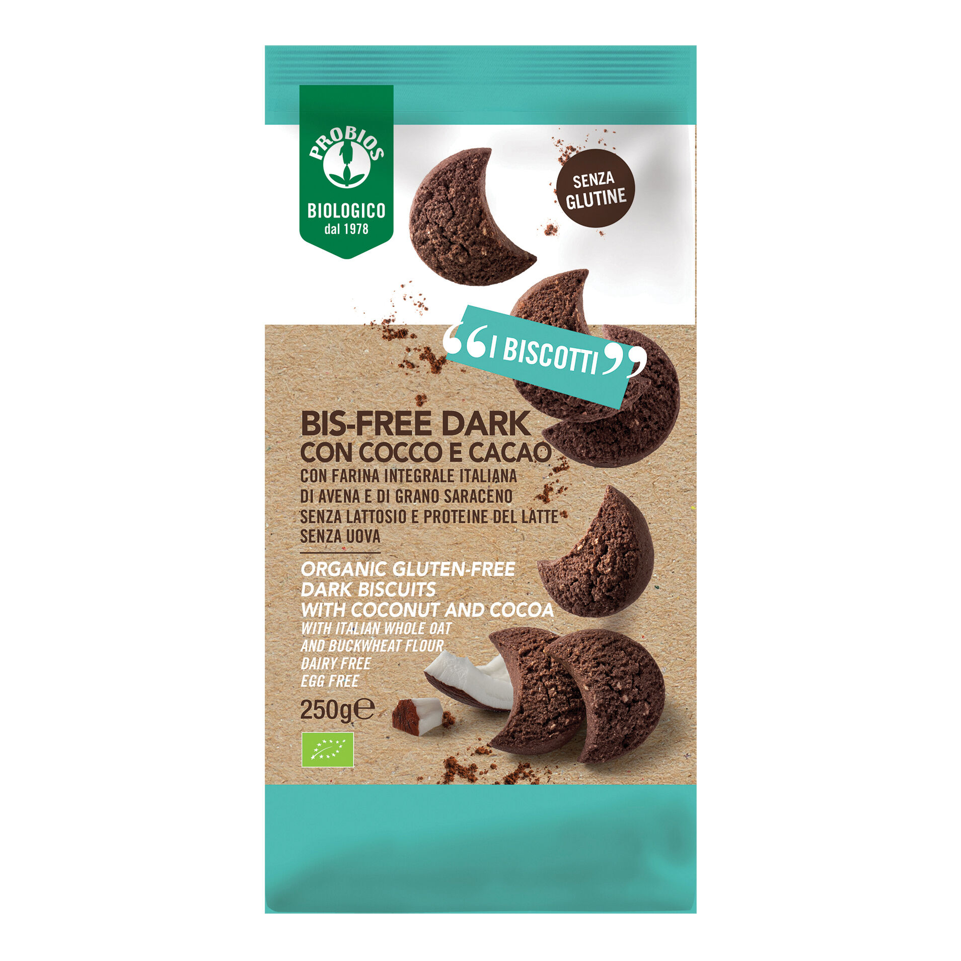 PROBIOS bio bis-free dark con cocco e cacao 250 g