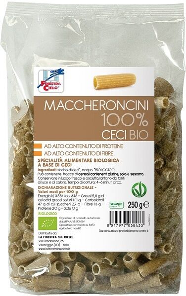 LA FINESTRA SUL CIELO maccheroncini ceci 100% bio 250 g