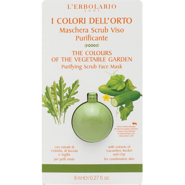 l'erbolario i colori dell'orto verde maschera scrub viso purificante 8 ml