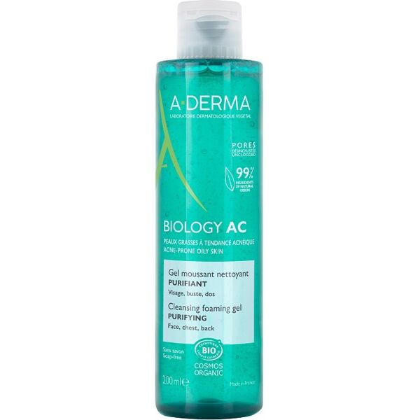 a-derma aderma biology ac gel detergente schiumogeno purificante 200 ml