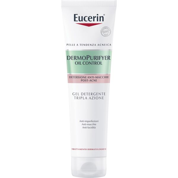 eucerin dermopurifyer oil control gel detergente viso tripla azione 150 ml