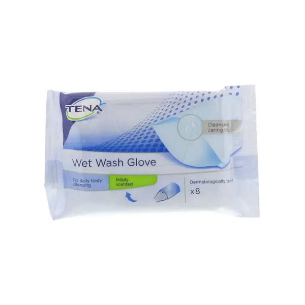 tena wash tena wet wash glove guanti per la pulizia quotidiana del corpo 8 pezzi