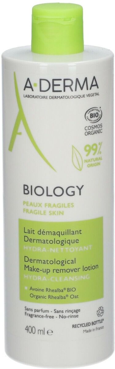 a-derma biology latte struccante dermatologico viso 400 ml