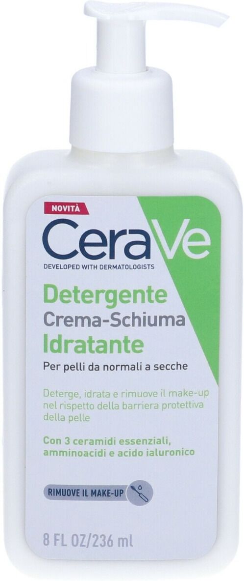 cerave schiuma detergente 236 ml pulizia profonda per tutti i tipi di pelle