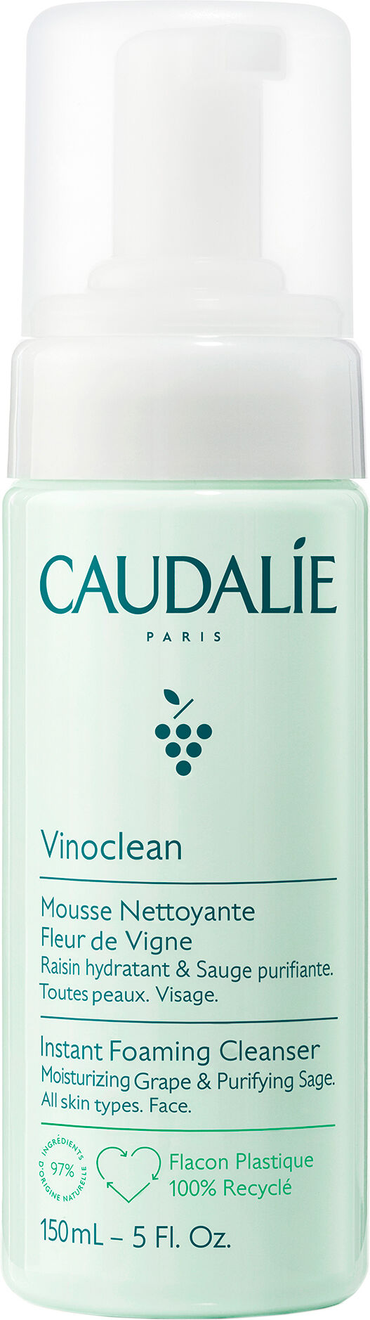 caudalie vinoclean schiuma detergente 150 ml