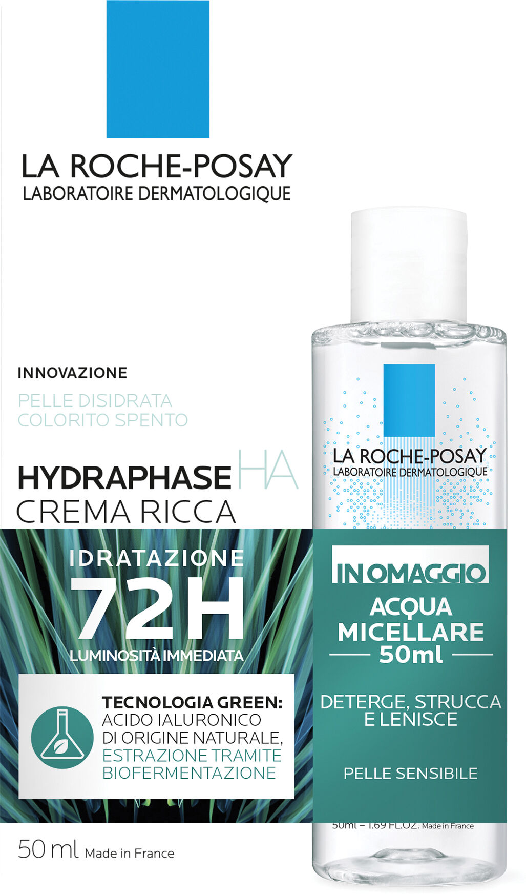 L'Oreal Hydraphase ha riche crema ricca 50 ml + acqua micellare ultra 50 ml omaggio