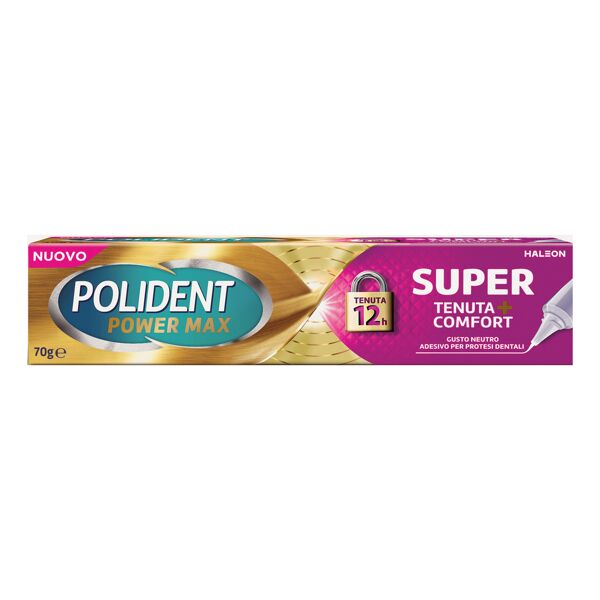 polident crema adesiva protesi dentali power max super tenuta+comfort 70 g
