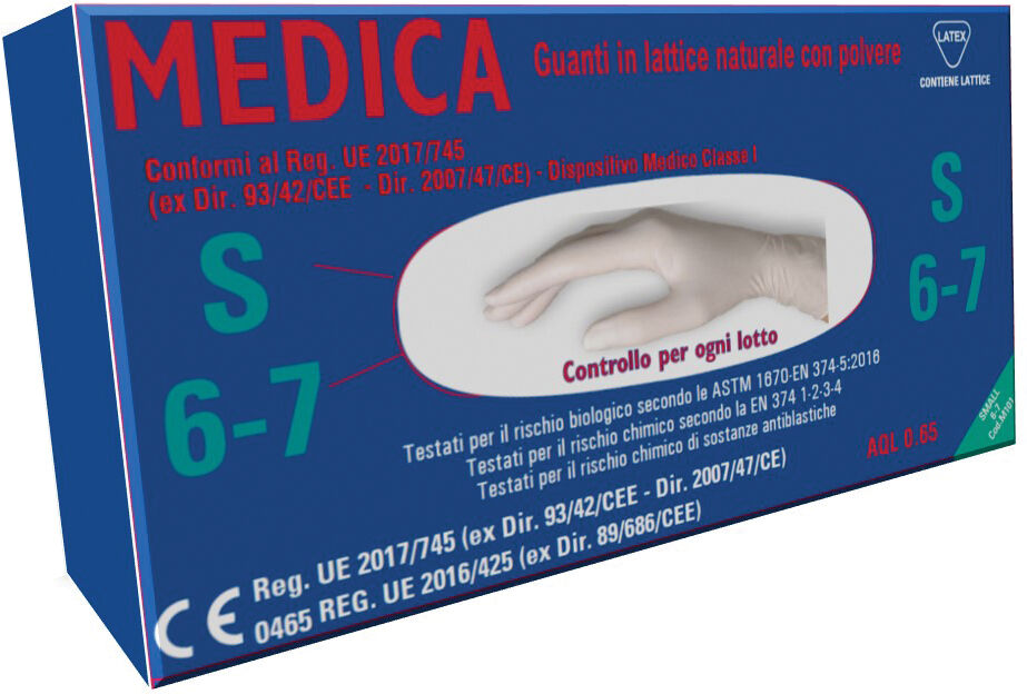 nacatur international imp.exp. medica guanto lattice n/sterile con polvere dm misura s 100 pezzi