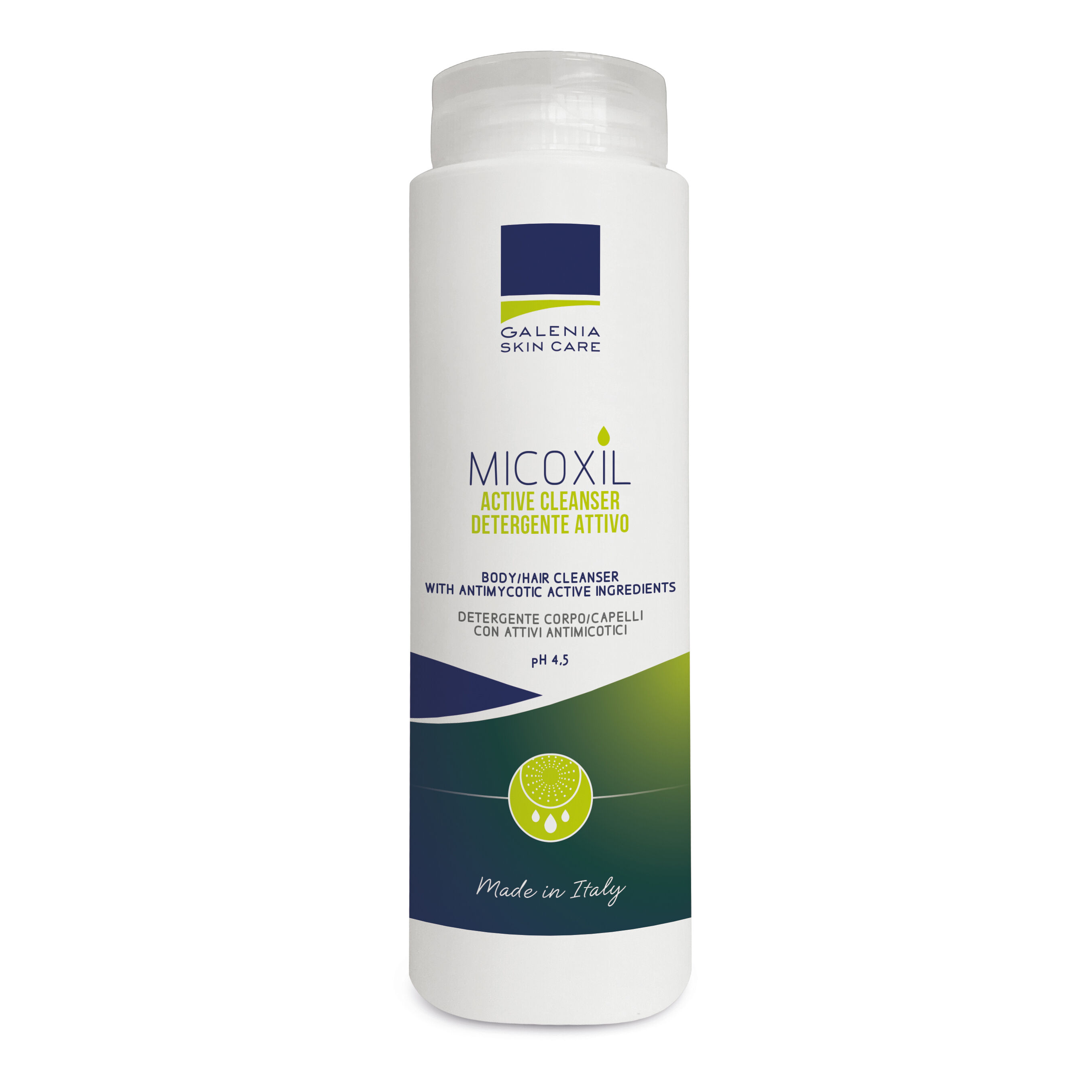 galenia biotecnologie srl micoxil active cleanser detergente per corpo e capelli ph 4,5 250 ml