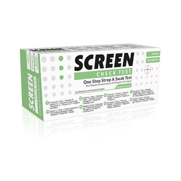 screen italia srl test one step strep a autodiagnostico determinazione qualitativa antigeni streptococco a da tampone faringeo