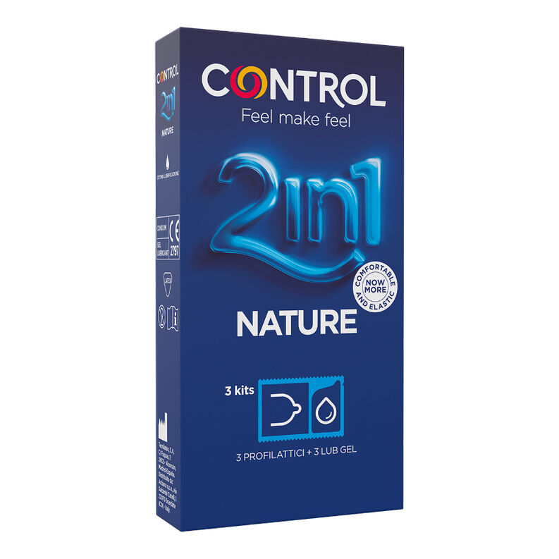 control 2in1 new nature 2,0 + nature lube 3+ 3 pezzi