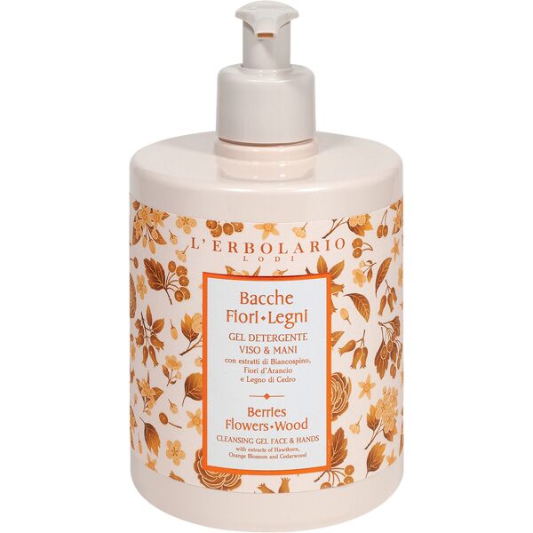 l'erbolario bacche fiori legni gel detergente viso & mani 500 ml