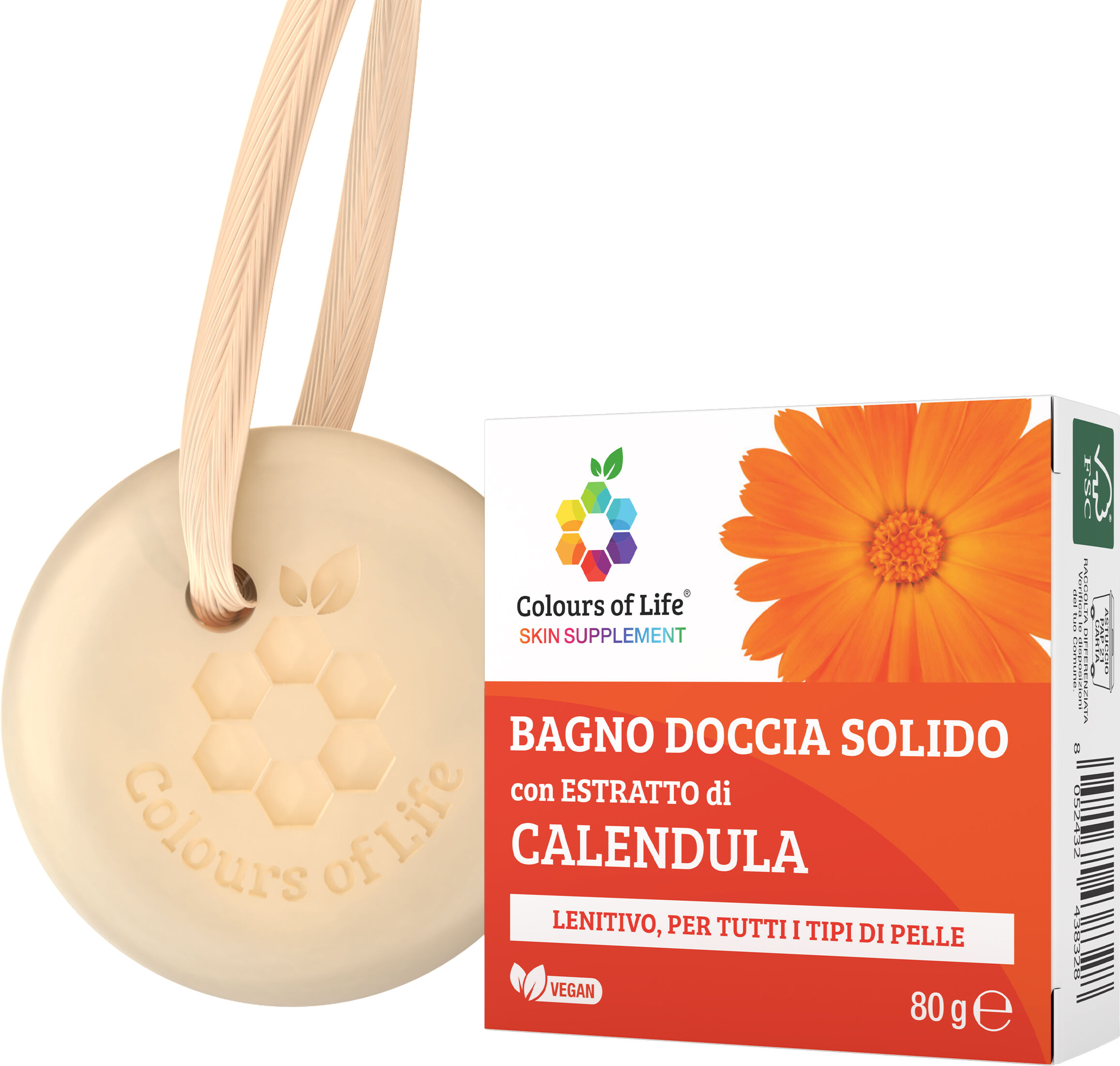 optima colours of life estratto di calendula bagno doccia solido 80 g