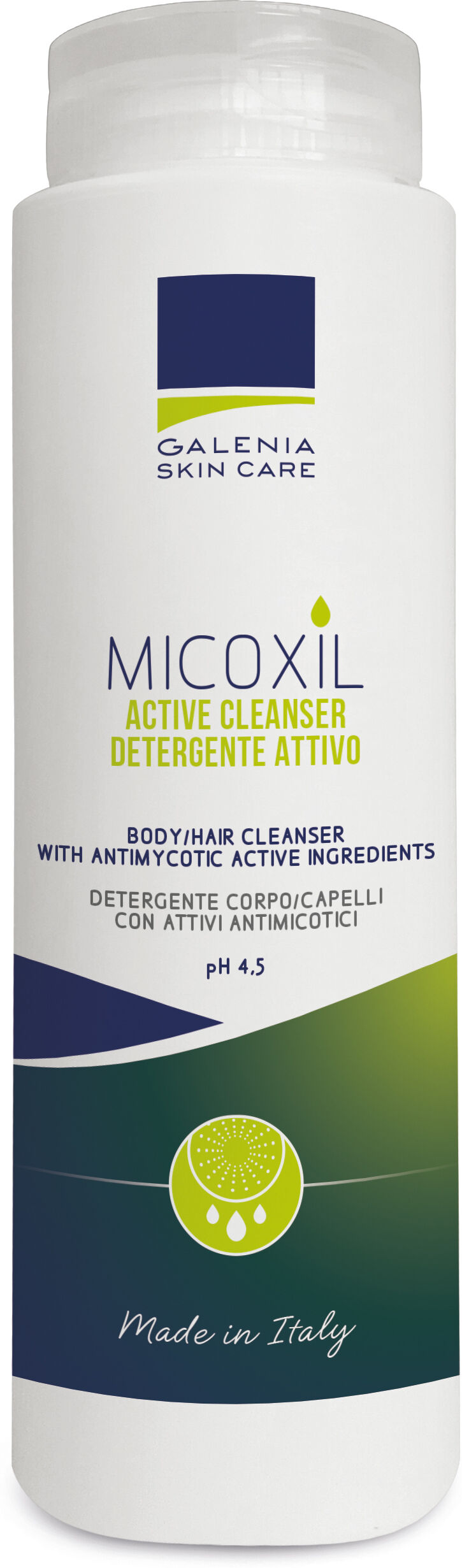 galenia biotecnologie srl micoxil active cleanser detergente per corpo e capelli ph 4,5 250 ml