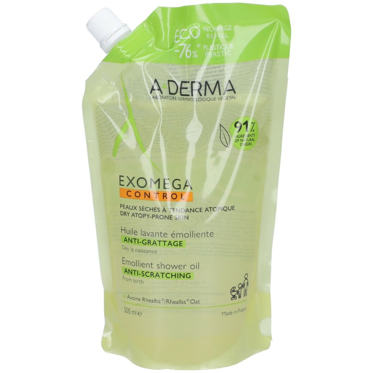 A-DERMA Exomega Control Olio Lavante Emolliente Ricarica 500ml