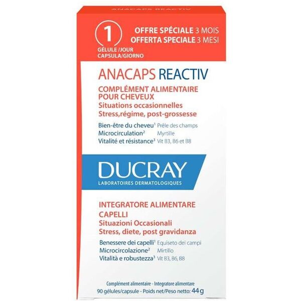 ducray anacaps reactiv integratore per caduta dei capelli 90 capsule