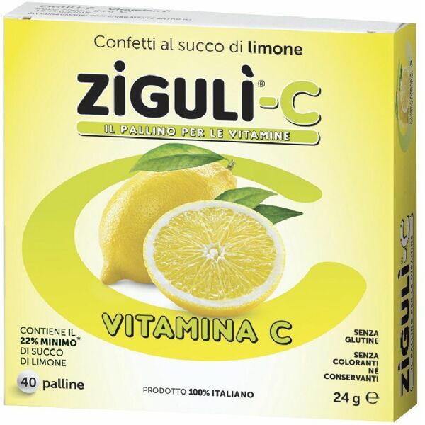 ziguli' zigulì-c limone con vitamina c 40 palline