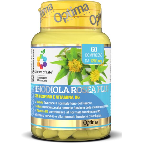 colours of life optima naturals rhodiola rosea plus integratore tono dell’umore 60 compresse