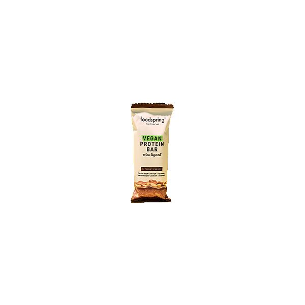 foodspring barretta proteica vegana multistrato nocciola croccante 45 g