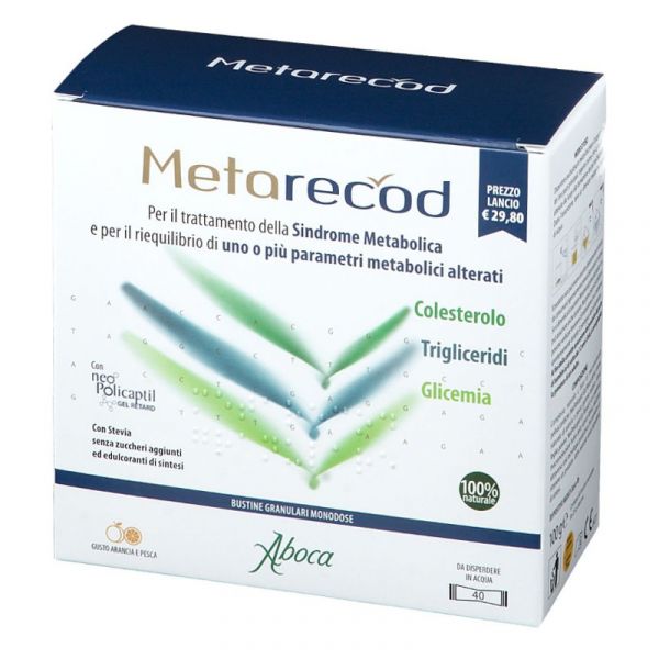 aboca metarecod granulato metabolismo dei trigliceridi e colesterolo 40 bustine monodose