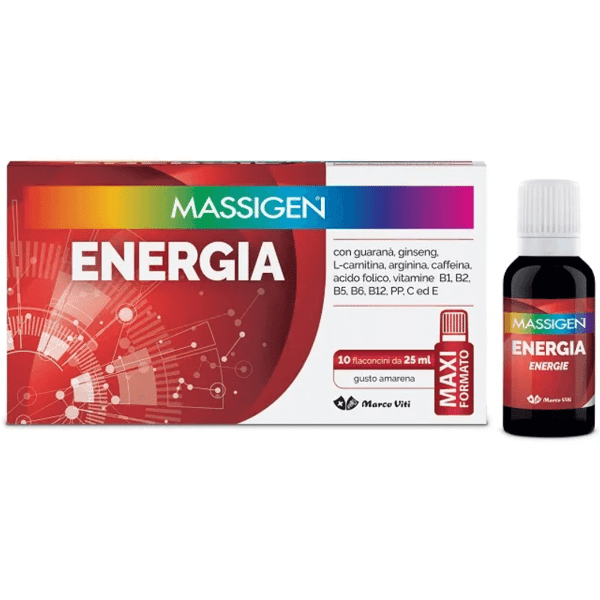 massigen energia integratore tonico energetico 10 flaconcini 25 ml