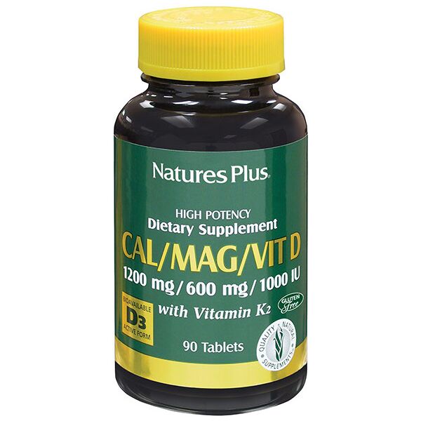 nature's plus calcio magnesio vitamina d3 + viatmina k2 90 tavolette 234 g