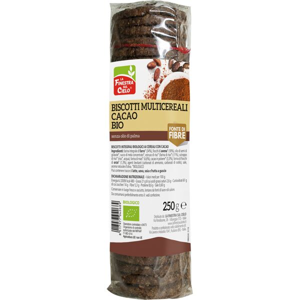 la finestra sul cielo biscotti multicereali cacao bio 250 g