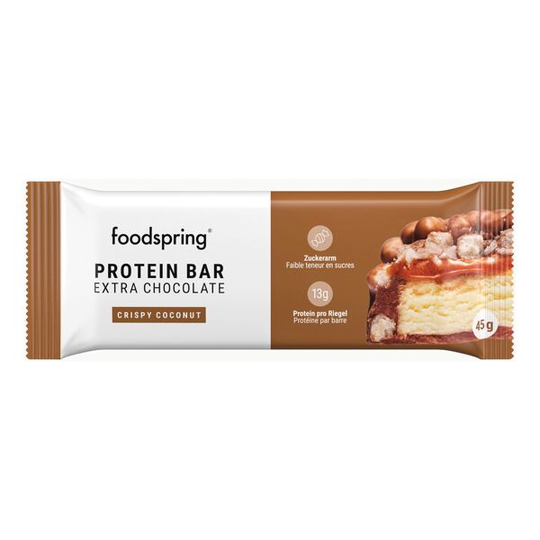 foodspring protein bar extra chocolate crispy coconut 45 g