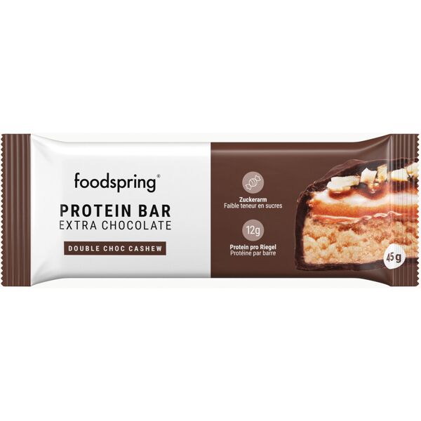 foodspring protein bar extra chocolate double chocolate 45 g