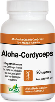 aloha cordyceps 90 cps a.v.d. energetico naturale e supporto alla resistenza