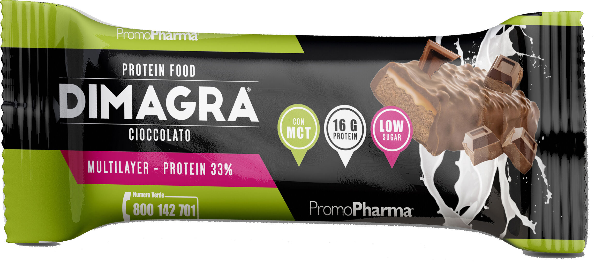 promopharma dimagra protein barretta 33% cacao 50 g