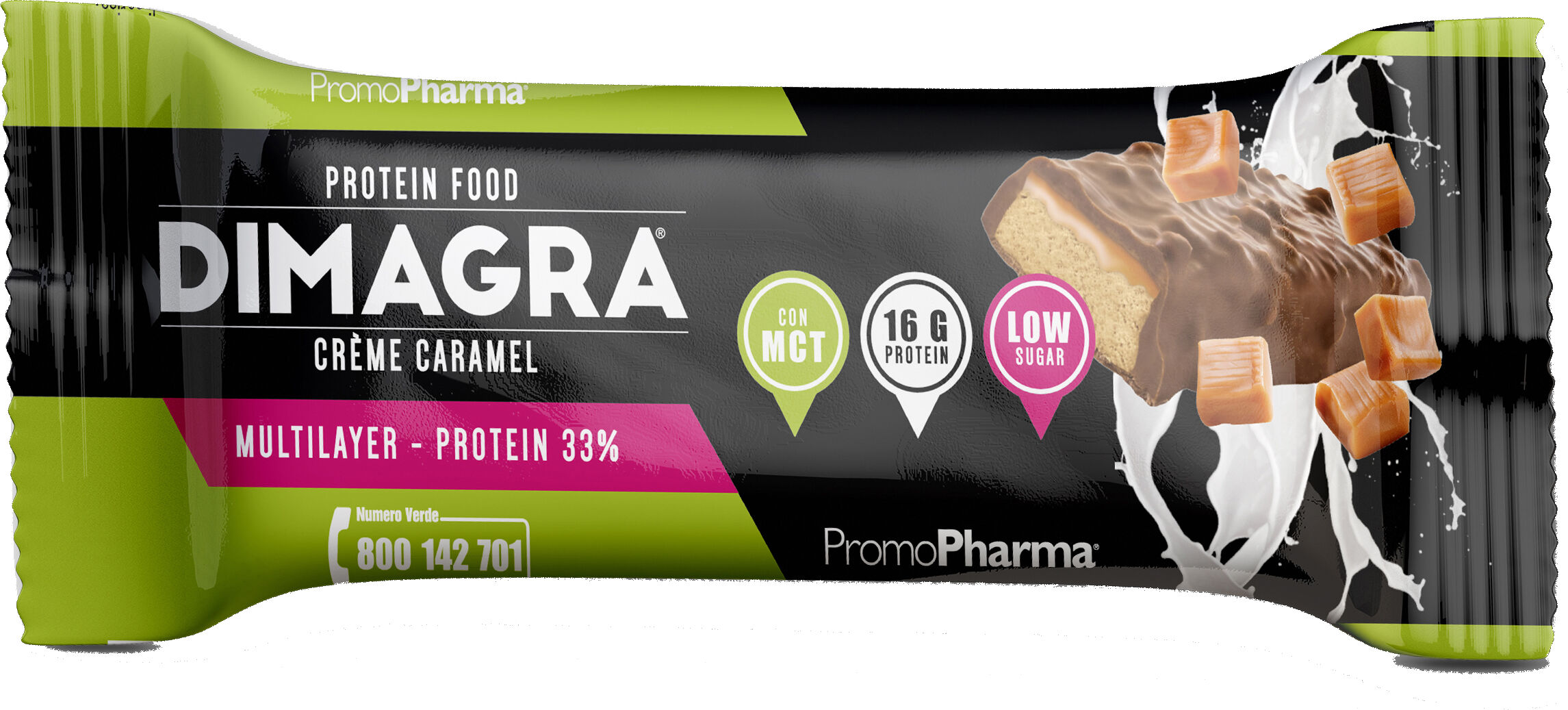 promopharma dimagra protein barretta 33% cream caramel 50 g